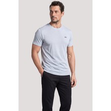 Paul & Shark Erkek Dokuma Kumaş Düz Bisiklet Yaka Mavi T-Shirt 25411026SM-394