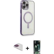 Pileli Store Pilelistore™ iPhone 13 Pro Max Kılıf Doruk Minimal - Şeffaf 360 Full Body Arka Koruyucu + Pers Alüminyum Kamera Lens - Gı