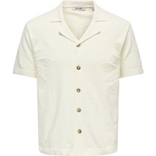 Only & Sons ShopINN Onsjam Lıfe Reg Ss Shırt Knıt Erkek Beyaz Hırka - 22037745