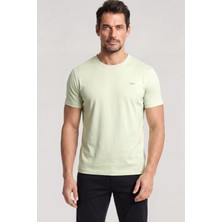 Paul & Shark Erkek Dokuma Kumaş Düz Bisiklet Yaka Yeşil T-Shirt 25411026SM-574