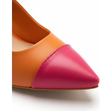 Sister In Love Shoes Elenor Renk Kontrastlı Arkası Açık Stiletto
