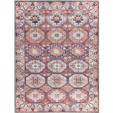 Pera Halı Kiremit ve Geometrik Desenli Vintage Halı  - Outlet - FLT0778OU