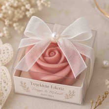 Bellevie Kişiye Özel Isimli Gül Sabunu -(10 Adet) Premium Şeffaf Kutulu Nikah Hediyesi
