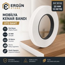 Ergün Store Mobilya Kenar Bandı 20MMX10MT Mat Beyaz Ütü Bandı