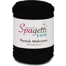 Spagetti Yarn Siyah Pamuk Makrome Ip
