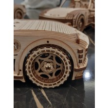 Alitowood Maket Araba, Üstü Açık Ahşap Araba Modeli, Dekoratif, Masaüstü, Hatıra, Hediye, Ev Ofis Dekorasyonu