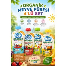 Organic %100 Organik Meyve Püresi 4’lü Set 100G X4 (Karışık Aroma, Ilave Şekersiz)