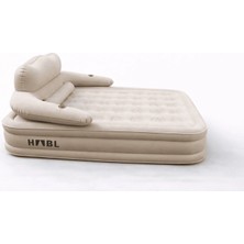 Habl Çift Kişilik Otomatik Şişme Yatak Çıkarılabilir Başlıklı Kamp ve Misafir Yatağı 203X152X40CM