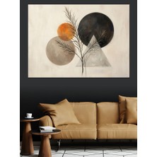 Tablomega Minimalist Güneş ve Yaprak Dalları Dekoratif Kanvas - Mdf Ahşap Tablo
