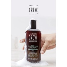 American Crew 3-in-1 Chamomile & Pine with Relaxing Fragrance 450 ml – Şampuan + Saç Kremi + Duş Jeli | Rahatlatıcı Papatya & Çam Özlü Erkek Bakım Ürünü