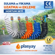 Plasyay Spiral Yıkama Sulama Uzatma Hortumu Beyaz 2 Metre