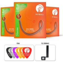 Pitbull Strings Pitbull Gold Seri Elektro Gitar Teli 11-52 Lthb Geg 11-52 3pswp 3'lü Set Hediyeli Paket