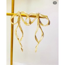 Stainless Stell Pinterest Model Gold Tasarım Küpe – Modern & Şık Form