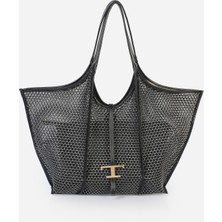 Alessia Bag Alina T Logolu Fileli Omuz Çantası