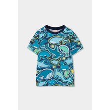Boboli Deniz Canlıları Desenli Tshirt 2 Yaş-6 Yaş Mavi