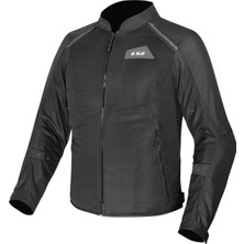LS2 Breeze Yazlık Motosiklet Montu Siyah Nefes Alabilir Polyester Malzeme ile 4XL Beden