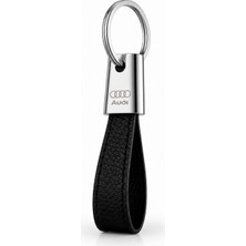 SAVEK Lüks Audi Anahtarlık Metal Deri – Premium Şık Tasarım 11 x 2 cm Çift Tarafı Logolu Araba Aksesuar