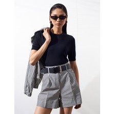 Dilvin 10872 Lyocell Karışımlı Minimal Bluz-Siyah