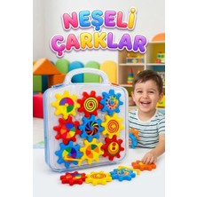 Farbu Oyuncak Neşeli Renkli Çarklar! 10 Parça Mekanik Hareketli Taşınabilir Zeka Geliştirici Eğitici Oyuncak