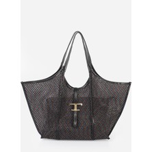 Alessia Bag Alina T Logolu Fileli Omuz Çantası