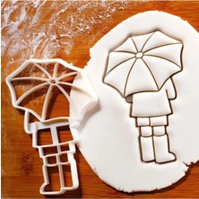 Hobist Şemsiyeli Insan Kurabiye Kalıbı ve Şeker Hamuru Kalıbımız 8-9cm Boyundadır