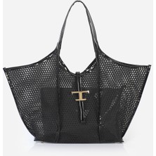 Alessia Bag Alina T Logolu Fileli Omuz Çantası