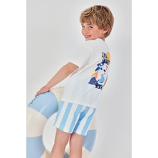 Boboli Cool Desenli Tshirt 2 Yaş-6 Yaş Beyaz