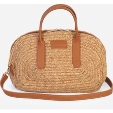 Alessia Bag Lina Hakiki Deri Saplı Oval Örgü Çanta