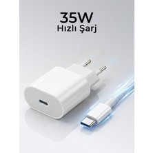 Erdineks 35W Pd Hızlı Şarj Aleti Seti - Type-C To Type-C Örgülü Şarj Kablosu ve Adaptör (Yeni Nesil Tam Uyumlu)