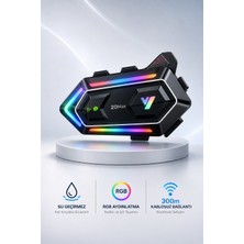 Seyutech Sy-20 Max Telsiz Özellikli 5.3 Motosiklet Kask Kulaklık Intercom Rgb Işıklı Motorsiklet Interkom