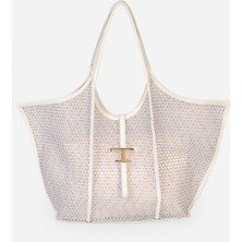 Alessia Bag Alina T Logolu Fileli Omuz Çantası