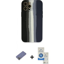 Pileli Store Pilelistore™ iPhone 12 Pro Max Kılıf Yadigar Çizgi - Şeffaf Royal Nano Ekran Koruyucu + Metal Kamera Lens Koruma Cam - Gd