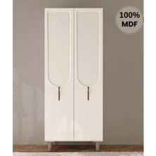 Flances Açelya Mdf 2 Kapak Ayaklı Tasarım Gardırop