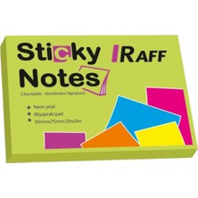 Raff Neon Yeşil Yapışkanlı Not Kağıdı ( 75 mm x 50 Mm)