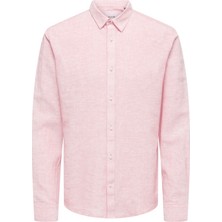Only & Sons Onscaıden Lıfe Ls Solıd Lınen Blend Noos Erkek Kırmızı Gömlek - 22012321