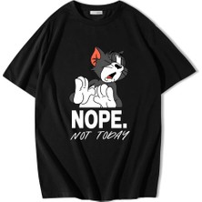 Brz Collection Unisex Oversize Nope Not Today T-Shirt Siyah