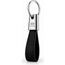 SAVEK Lüks Hyundai Anahtarlık Metal Deri – Premium Şık Tasarım 11 x 2 cm Çift Tarafı Logolu Araba Aksesuar