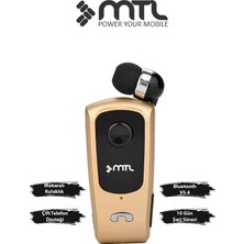 Mtl Yaka Klipsli Mono Makaralı Bluetooth Kulaklık Çift Telefon Destekli Mt920