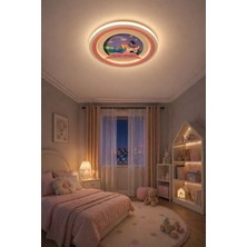 Mars Concept Kız Çocuk Odası LED Duvar & Tavan Lambası 50 cm – 3 Renk Işık - Günışığı / Sarı / Beyaz