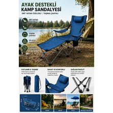 Penthouse Kamp Sandalyesi Taşıma Çantalı Ayak Destekli Sırtı Yatabilen