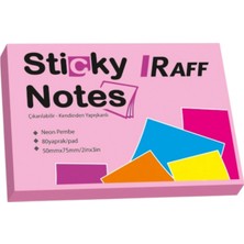 Raff Neon Pembe Yapışkanlı Not Kağıdı ( 75 mm x 50 Mm)