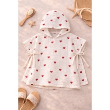 Beyge Baby %100 Pamuk Müslin Kumaştan Bebek Panço