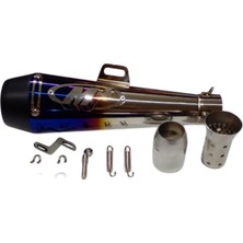 Modifiye Egzoz Blue M4-350*51MM (Rialli) (M4 Görünümlü)