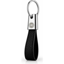 SAVEK Lüks Fiat Anahtarlık Metal Deri – Premium Şık Tasarım 11 x 2 cm Çift Tarafı Logolu Araba Aksesuar
