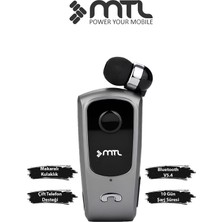 Mtl Yaka Klipsli Mono Makaralı Bluetooth Kulaklık Çift Telefon Destekli Mt920