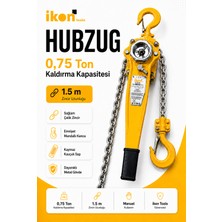 Ikon Tools 0.75 Ton 1.5 M Hubzug Zincirli Çektirme Manuel Kaldırma Caraskal Mandallı Kanca