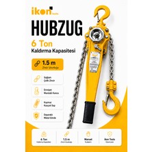 Ikon Tools 6 Ton 1.5 M Hubzug Zincirli Çektirme Manuel Kaldırma Caraskal Mandallı Kanca