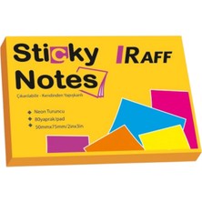 Raff Neon Turuncu  Yapışkanlı Not Kağıdı ( 75 mm x 50 Mm)
