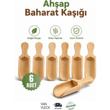 Van Vleck 6'lı Ahşap Baharat Kaşığı – Doğal Tahta Küçük Ölçü Kaşığı, Baharat ve Tuz Servis Kaşığı