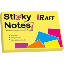 Raff Sarı Yapışkanlı Not Kağıdı ( 75 mm x 50 Mm)